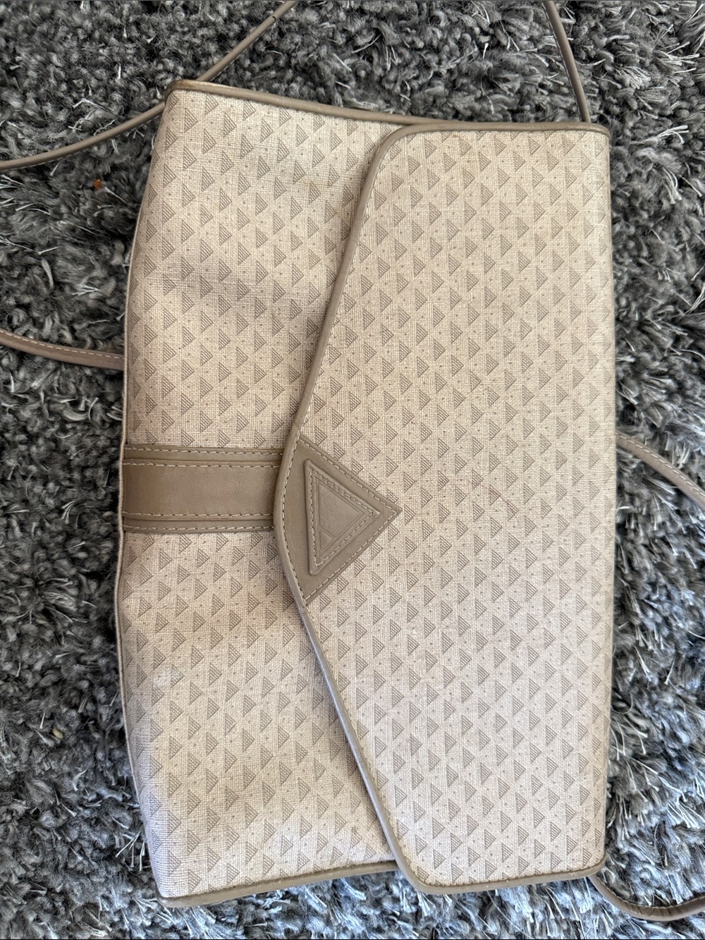 Beige Textured Crossbody Bag - Women